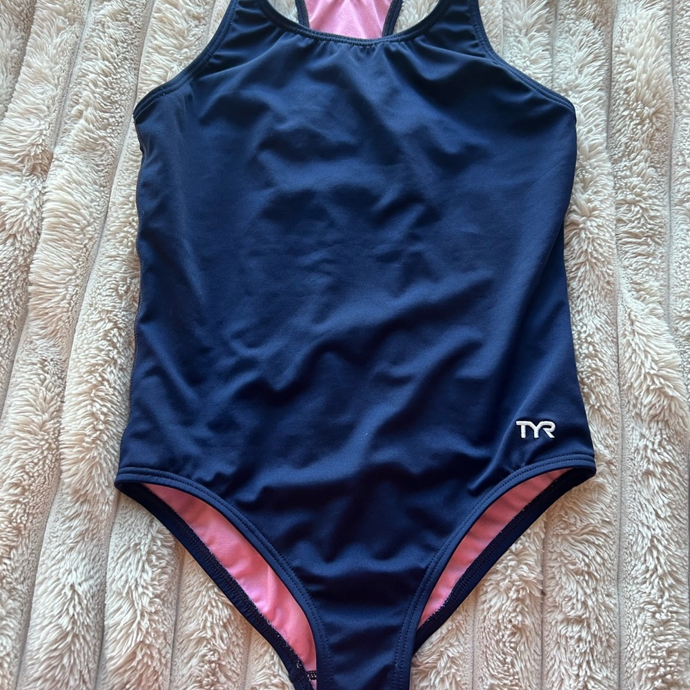 TYR Women's One Piece Swimsuit in Navy and Pink